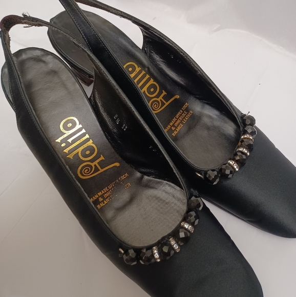 Adlib black sling back kitten heel size 8.5 - Picture 10 of 12